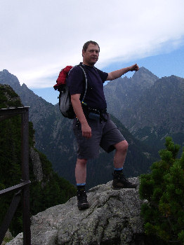 Garry pointing out the ridge on Lomnicky Stit