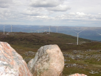 Windfarm from summit cairn