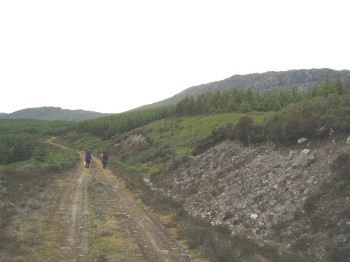 Judy and Lydia on Beinn Loinne Forest Track