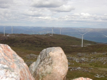 Windfarm from summit cairn